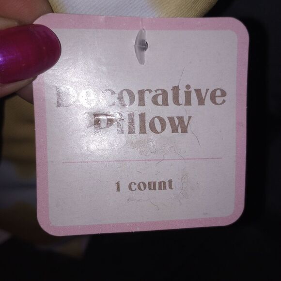 Set of 2 Yellow and White Lattice Throw Pillows Size 12X12 NWT - Picture 3 of 5